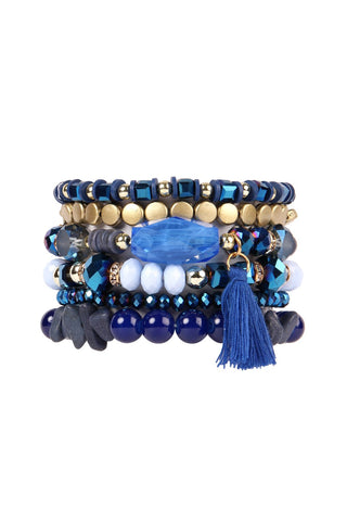 Buy navy Hdb2201 - Boho Tassel Charm Bracelet