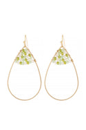 Hde3070 - Open Teardrop With Rondelle Beads Earrings