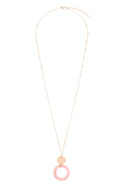 Glass Beaded Hoop Pendant Necklace