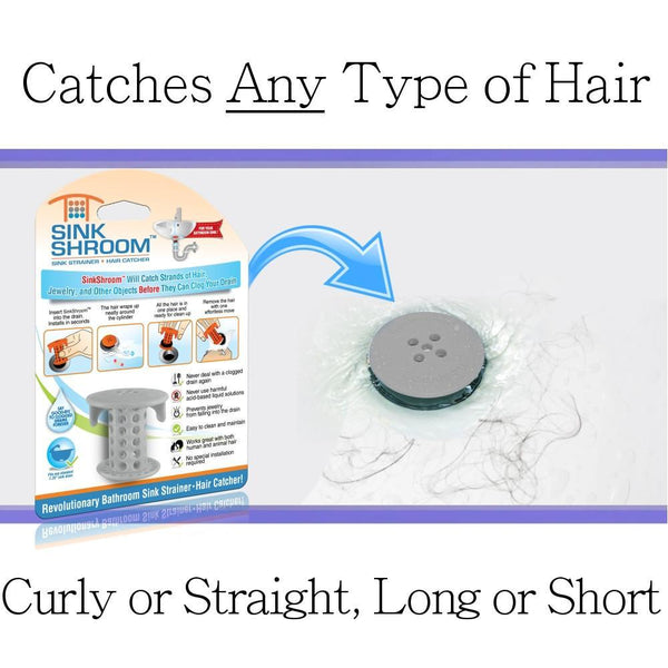 SinkShroom® (Gray) the Hair Catcher That Prevents Clogged Bathroom Sink Drains