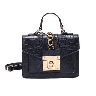 Buy black-m1901-31 Luxury Small Cross Body Chain Rivet Handbag