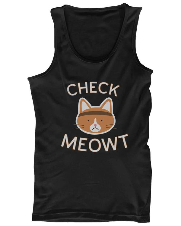Cute Cat Design Tank Top – Chek Meowt - Cute Gym Clothes, Workout Shirts