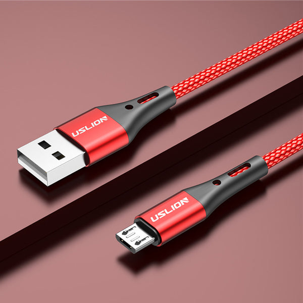 USLION 2m 3m Micro USB Cable 3A Fast Charging Data Cable for Xiaomi Redmi 4X Samsung J7 Android Mobile Phone Microusb Charger - Webster.direct