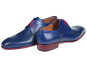 Paul Parkman Blue Hand Painted Derby Shoes (ID#633BLU13)