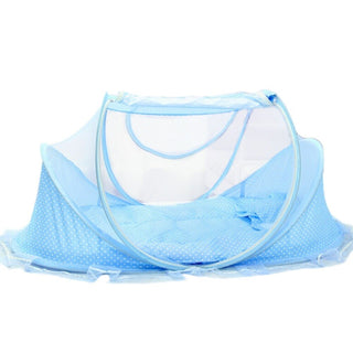 Buy blue 3pcs/Lot 0-36 Months Portable Foldable  Crib With Netting