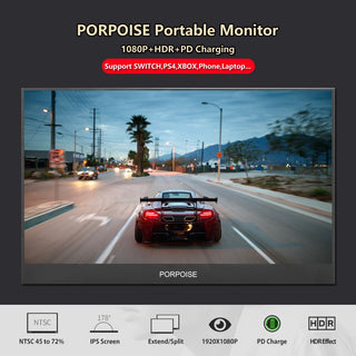 17.3 Inch Super-Ultra Portable Monitor 1920 * 1080P IPS Screen USB Display With Folding Holder for HDMI PS3 PS4 XBOX for PC
