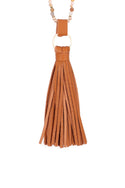 Hdn3121 - Leather Tassel Necklace