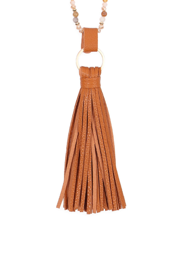Leather Tassel Necklace