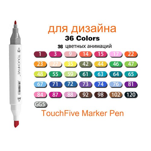 TouchFive Markers 12/80/168 Color Sketch Art Marker Pen Double Tips  Alcoholic Pens for Artist Manga Markers Art Supplies School