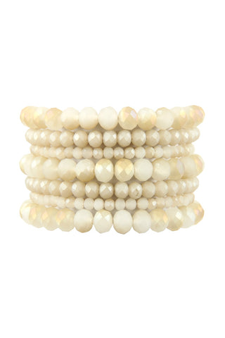 Buy natural Hdb2750 - Seven Lines Glass Beads Stretch Bracelet