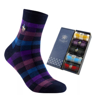 5 Pairs Strip Fashion Autumn Winter New Men Socks Men's British Style Combed Cotton Male Socks Gift for Husband Father