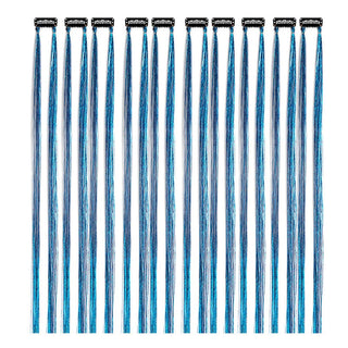 Buy light-blue 10Pack Sparkle Tinsel Clip on in Hair Extensions