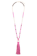 Hdn3121 - Leather Tassel Necklace