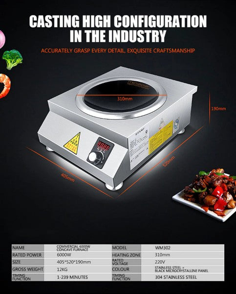 Commercial Kitchen Induction Cooker 6000W