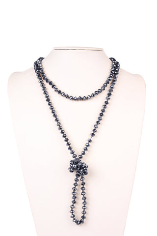 Buy hematite 8mm Longline Hand Knotted Necklace
