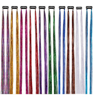 Buy 10pc 10Pack Sparkle Tinsel Clip on in Hair Extensions