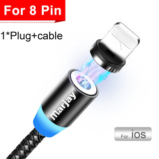 Buy black-for-iphone Marjay Magnetic Micro USB Cable for iPhone Samsung Android Fast Charging Magnet Charger USB Type C Cable Mobile Phone Cord Wire