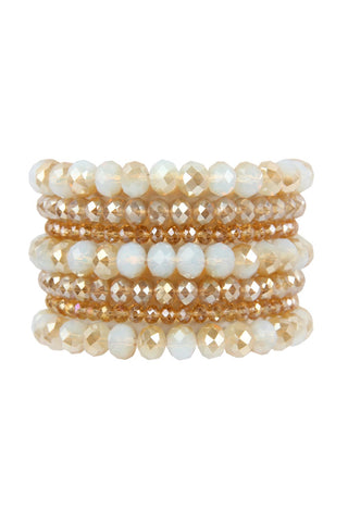 Buy light-brown Hdb2750 - Seven Lines Glass Beads Stretch Bracelet