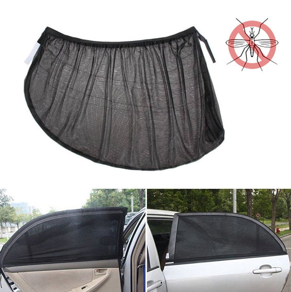 Car Window Shades Mosquito Net Sun Cover Rear Side Kids Baby UV Protection Block Mesh Mosquito Repellent Cover