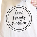 Food Friends Sunshine Cute Graphic Natural Canvas Bag Heavy Cotton