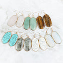 Natural Oval Stone Earrings