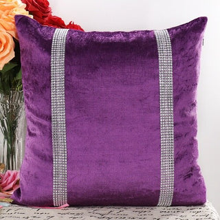 Buy purple1 45X45cm Luxury Velvet Fabric Diamond Pillow Cover