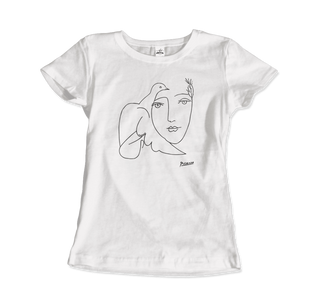 Buy white Pablo Picasso Peace (Dove and Face) Artwork T-Shirt