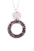Glass Beaded Hoop Pendant Necklace