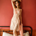French Elegant Female Sexy Sling Lace Nightgown