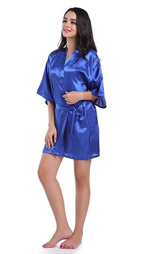 Buy as-the-photo-show1 Large Size Satin Night Robe