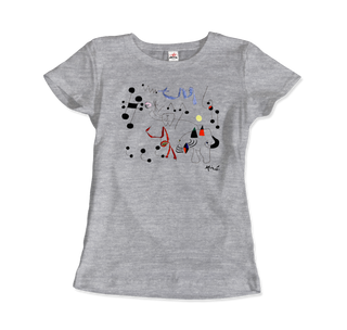 Buy heather-grey Joan Miro Woman Dreaming of Escape 1945 Artwork T-Shirt