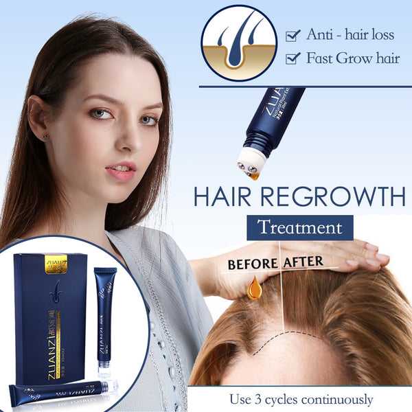 Hair Growth Essence Triple Roller Massager Anti Hair Loss Treatment  30ml×2