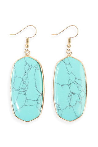 Buy turquoise Natural Oval Stone Earrings