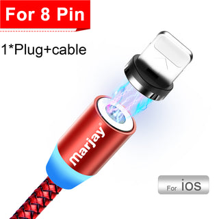 Buy red-for-iphone Marjay Magnetic Micro USB Cable for iPhone Samsung Android Fast Charging Magnet Charger USB Type C Cable Mobile Phone Cord Wire