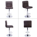 2 Bar Chairs Counter Height Adjustable Swivel Stool with PU Leather