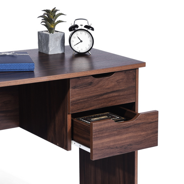 Home Office Laptop Desk Brown Wood Computer Desk