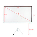 84 INCH 16:9 HD Portable Tripod Pull Up Projector Screen Curtain