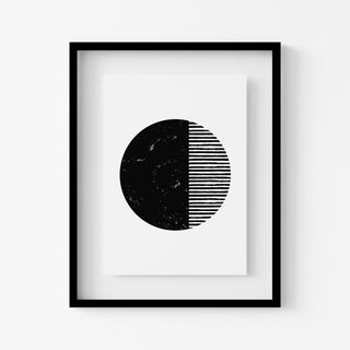 Black and White Circle Art Print
