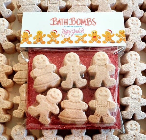 Gingerbread Man Bath Bombs,Stocking Stuffers,Bath Bomb Gift Set