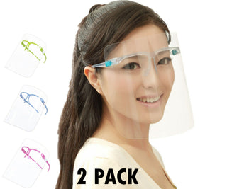 Face Shield Guard Mask Safety Protection With Glasses -2 Pack