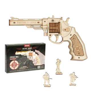 3D Wooden Puzzle Games Revolver Model Building Kits Toys