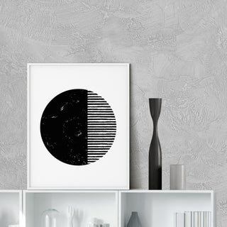 Black and White Circle Art Print