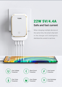 4 ports travel usb charger with LED Lamp for Iphone Samsung