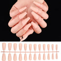 False Nail With Glue Women Nail Art Decorations 24pcs Fake Nails Solid Color Frosted Matte Full Cover Stiletto Long Nail Tips