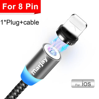 Buy gray-for-iphone Marjay Magnetic Micro USB Cable for iPhone Samsung Android Fast Charging Magnet Charger USB Type C Cable Mobile Phone Cord Wire