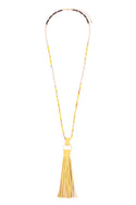 Hdn3121 - Leather Tassel Necklace