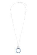 Myn1327 - Glass Beaded Hoop Pendant Necklace