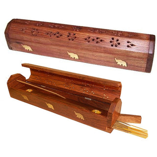 Incense Burner - Storage Wooden Box ~  Elephant