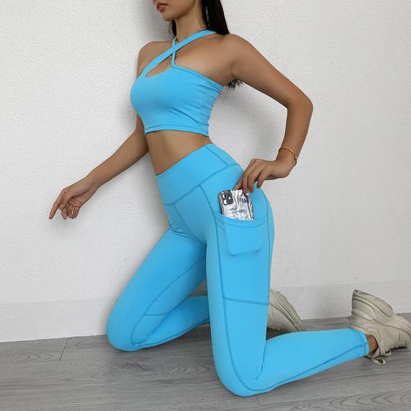 Sportwear Women Yoga Sets Fitness Wear 2peice Suits High Waist Legging Top Bra Gym Running Clothing Outfit Sport Suit,LF211