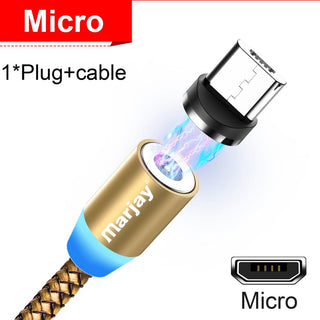 Buy gold-for-micro Marjay Magnetic Micro USB Cable for iPhone Samsung Android Fast Charging Magnet Charger USB Type C Cable Mobile Phone Cord Wire